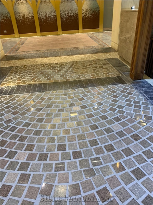 Rusty Yellow Granite Cubes Cobblestone 