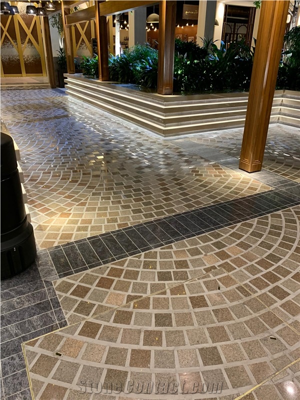 Rusty Yellow Granite Cubes Cobblestone 