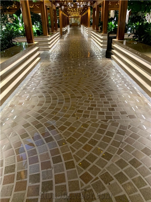 Rusty Yellow Granite Cubes Cobblestone 