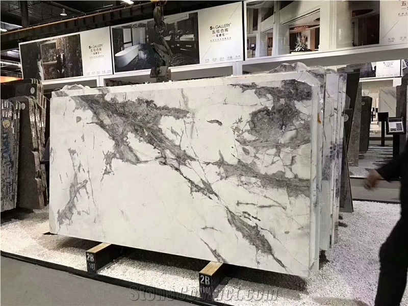 Snow White Marble Application Modern Bathroom Design