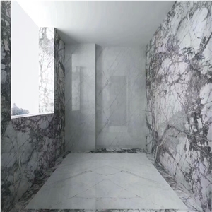 Snow White Marble Application Modern Bathroom Design