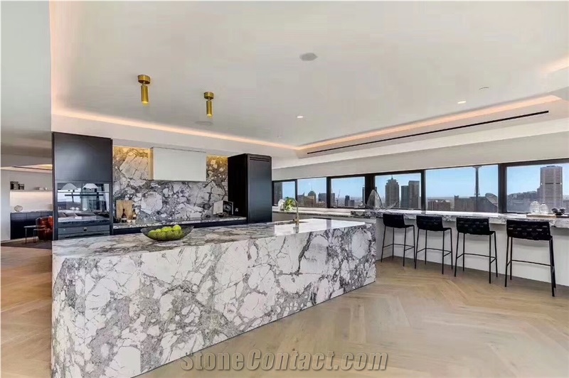 Snow White Marble Application Modern Bathroom Design