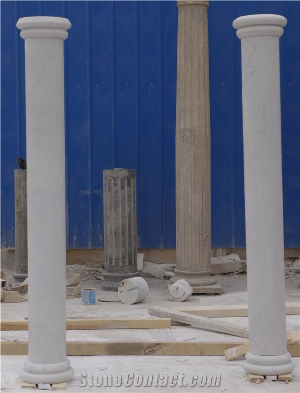 White Marble Column Stonework
