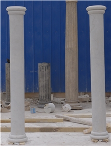 White Marble Column Stonework