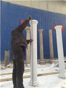 White Marble Column Stonework