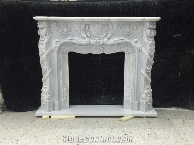 White Marble Fireplace