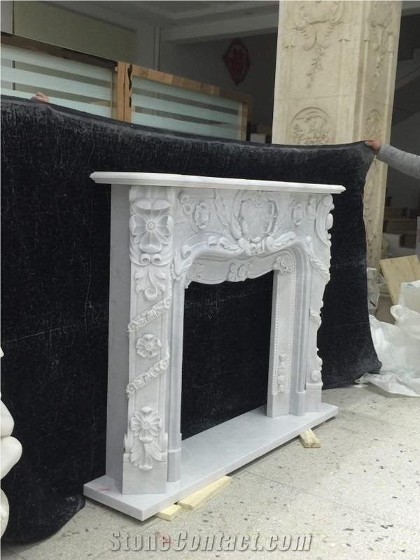 White Marble Fireplace