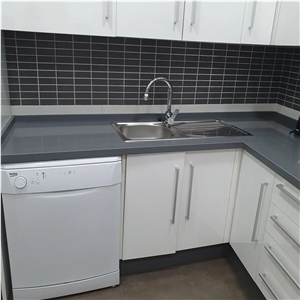 Silestone Gris Expo Quartz Kitchen Countertop
