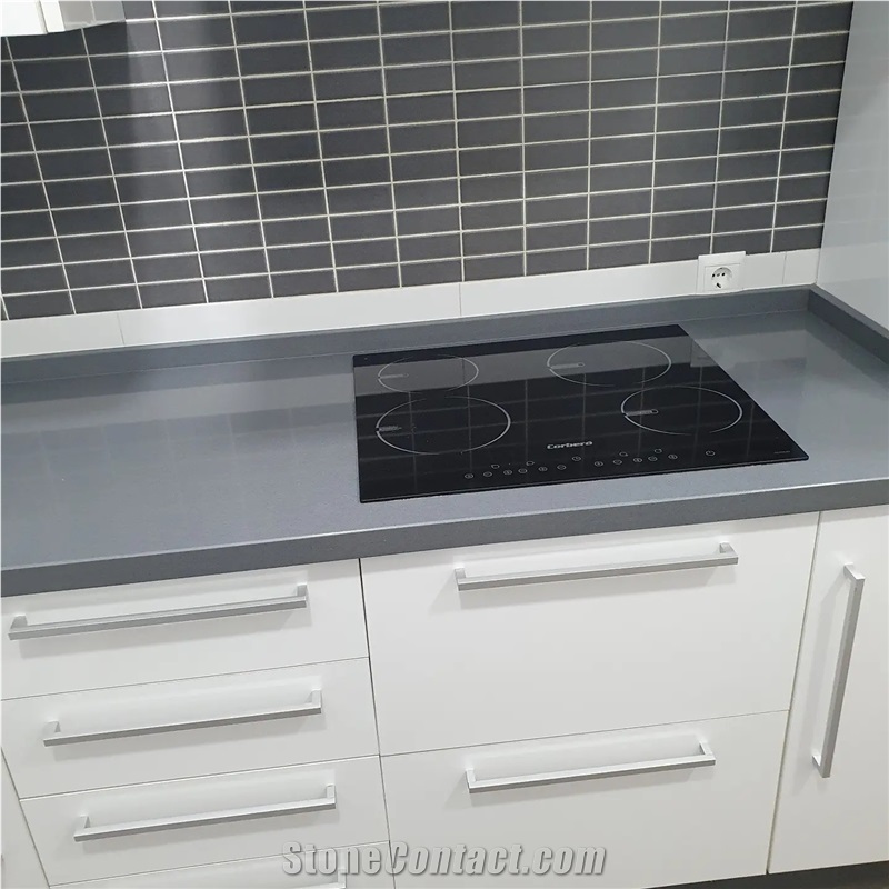 Silestone Gris Expo Quartz Kitchen Countertop