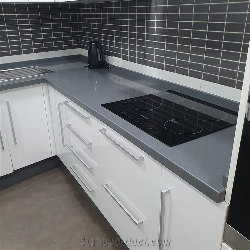 Silestone Gris Expo Quartz Kitchen Countertop