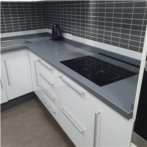 Silestone Gris Expo Quartz Kitchen Countertop