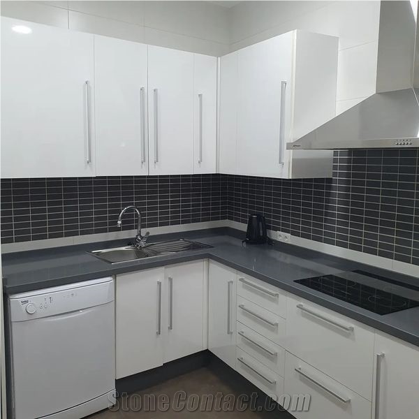 Silestone Gris Expo Quartz Kitchen Countertop