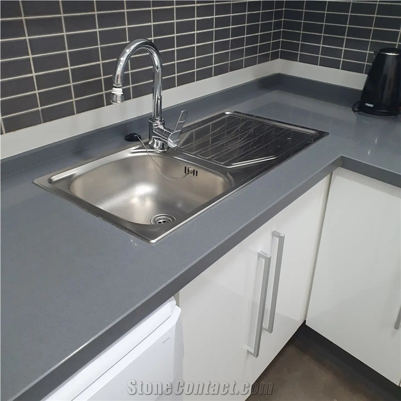 Silestone Gris Expo Quartz Kitchen Countertop