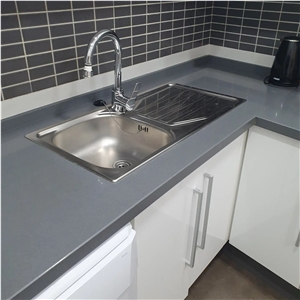 Silestone Gris Expo Quartz Kitchen Countertop