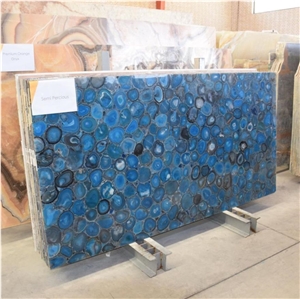 Blue Agate Semiprecious Stone Slabs