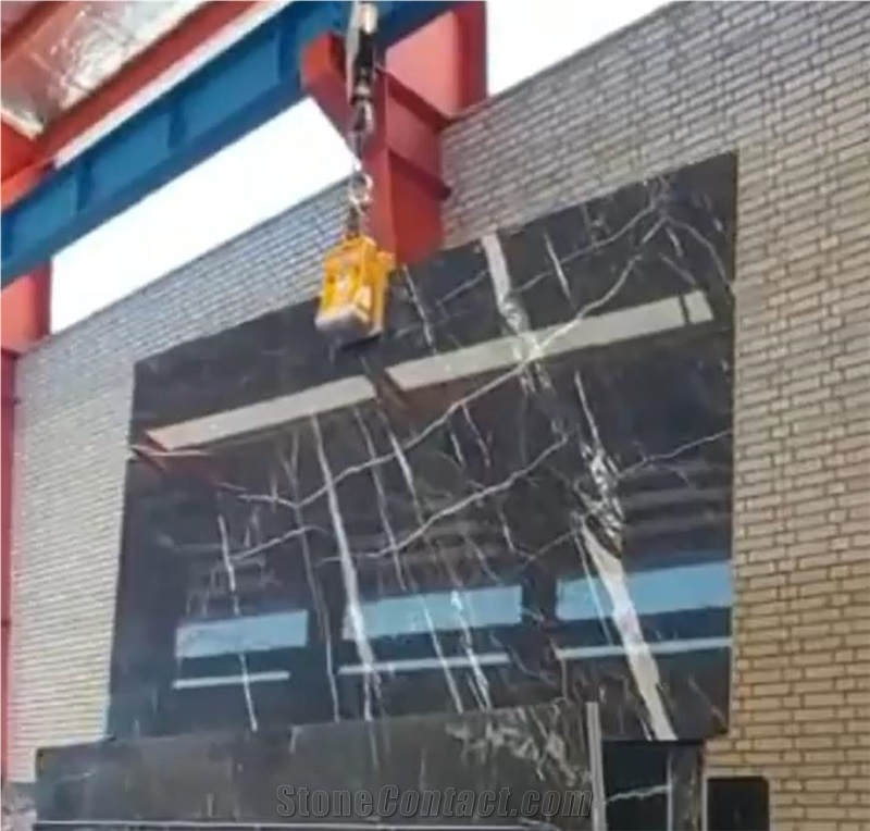 3D Black Marble Slabs