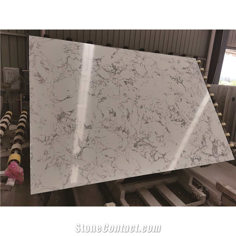 Carrara White Artificial Marble Engineered Stone Slab