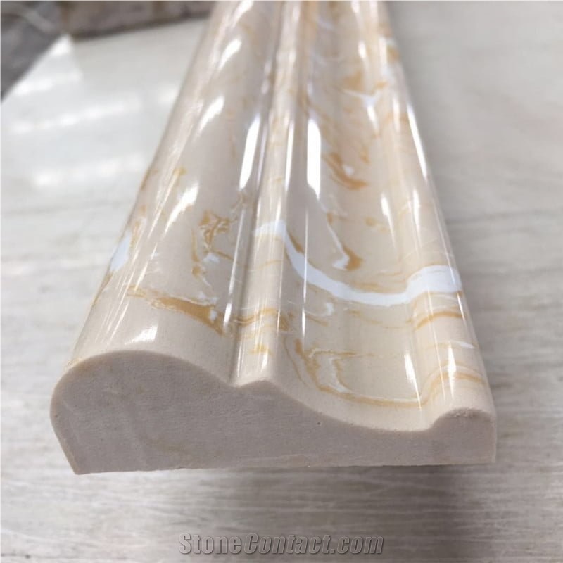 House Decorative Artificial Marble Flooring Border Molding
