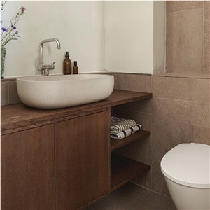 Red Oland Limestone Diamond Milled Wall-Floor Tiles