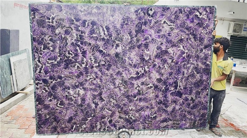 African Amethyst Gem Stone Slabs, Semiprecious Stone