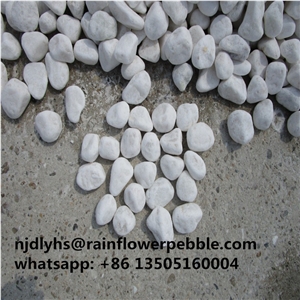 China Nature Snow White Tumbled  Pebble Stone Tile