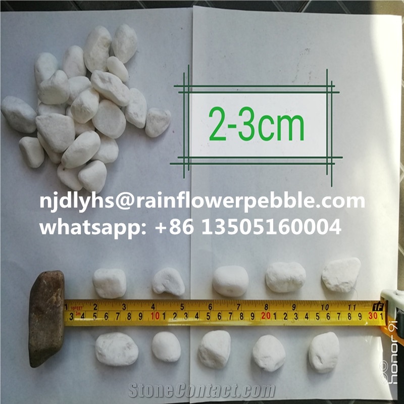 China Nature Snow White Tumbled  Pebble Stone Tile