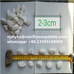 China Nature Snow White Tumbled  Pebble Stone Tile