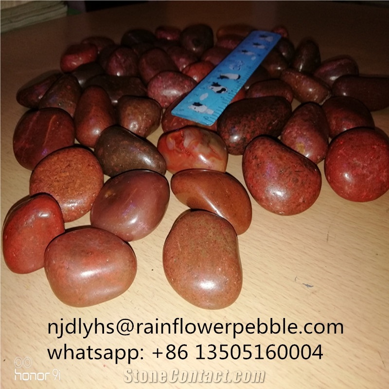 High Polished Red Pebble Stone Washed River Stone
