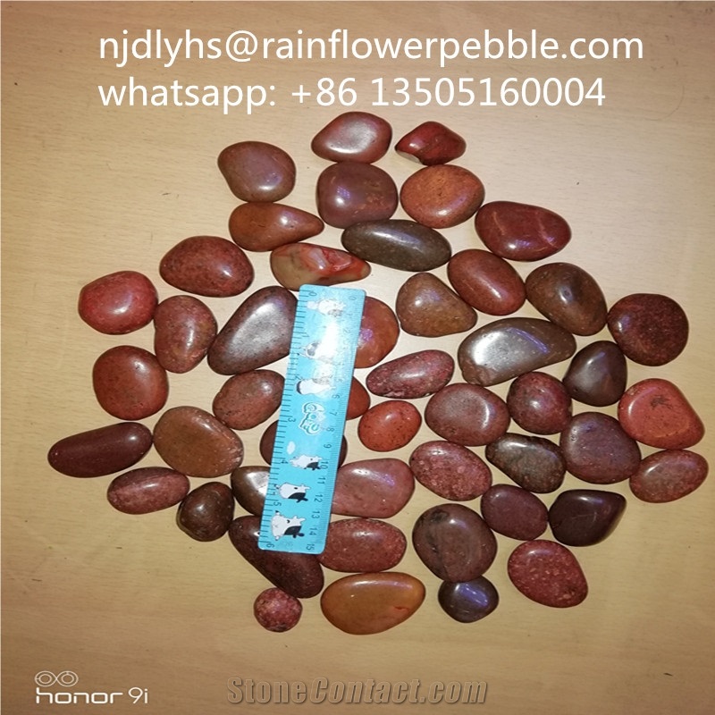 High Polished Red Pebble Stone Washed River Stone