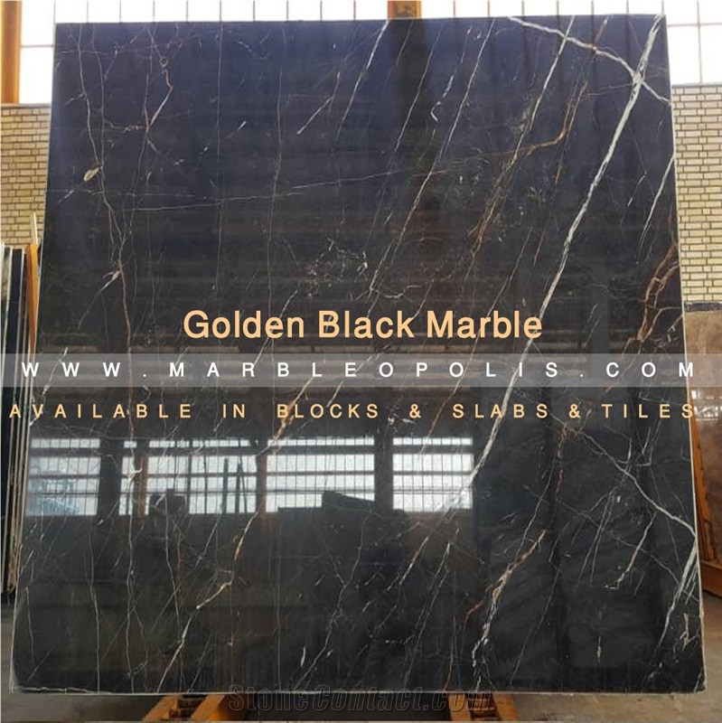 Golden Black Marble Slabs