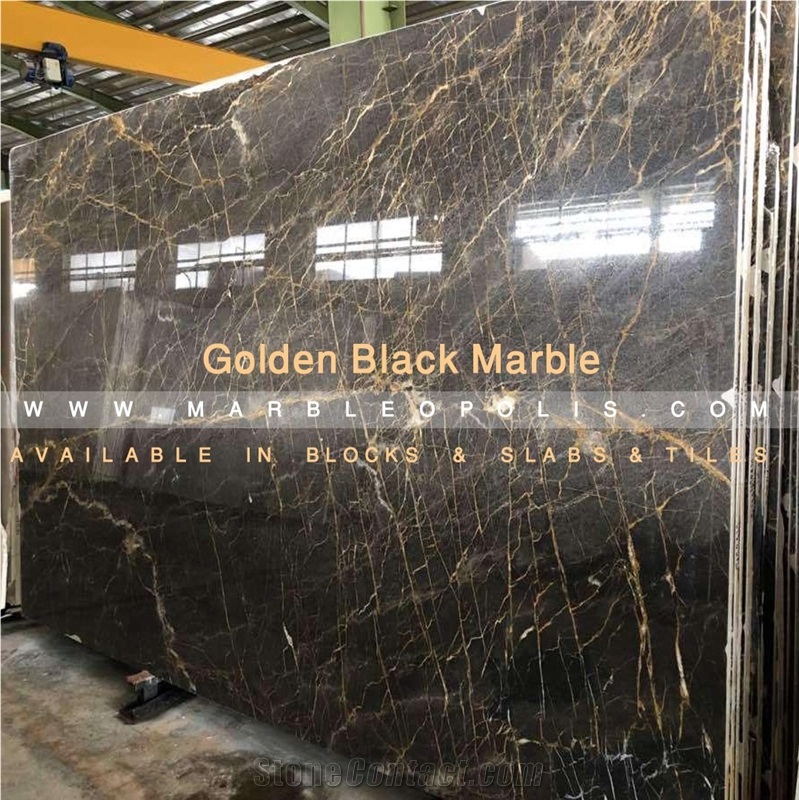 Golden Black Marble Slabs