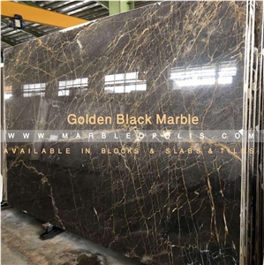 Golden Black Marble Slabs
