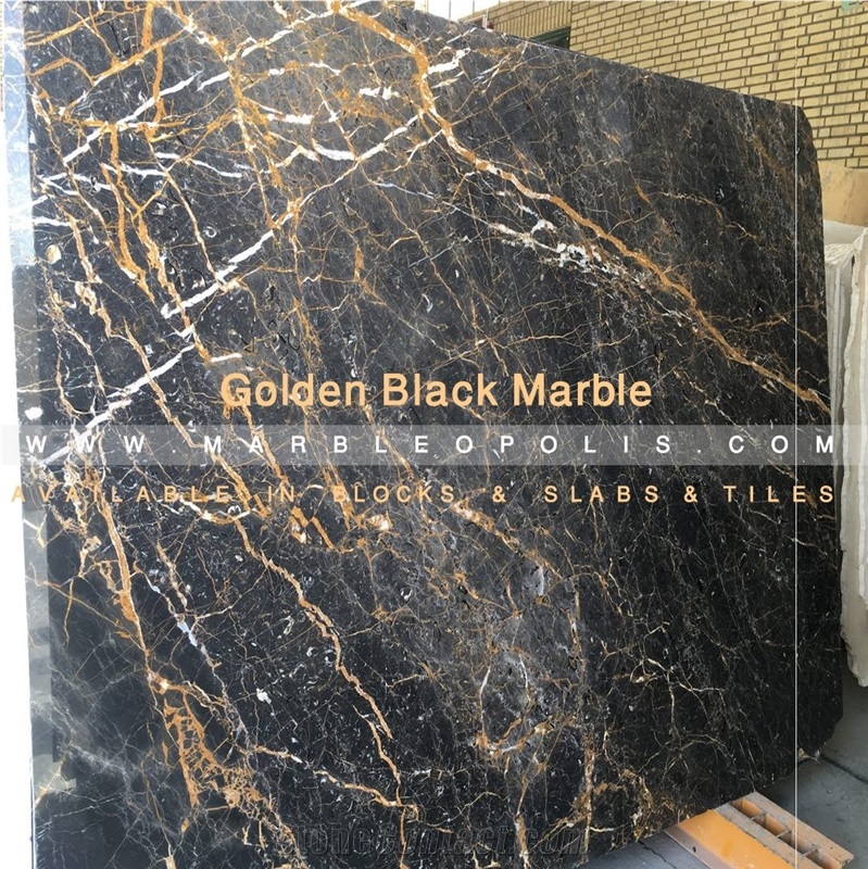 Golden Black Marble Slabs