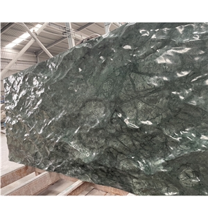 Green Marble Spray Wave CNC Carving Art  Background Wall
