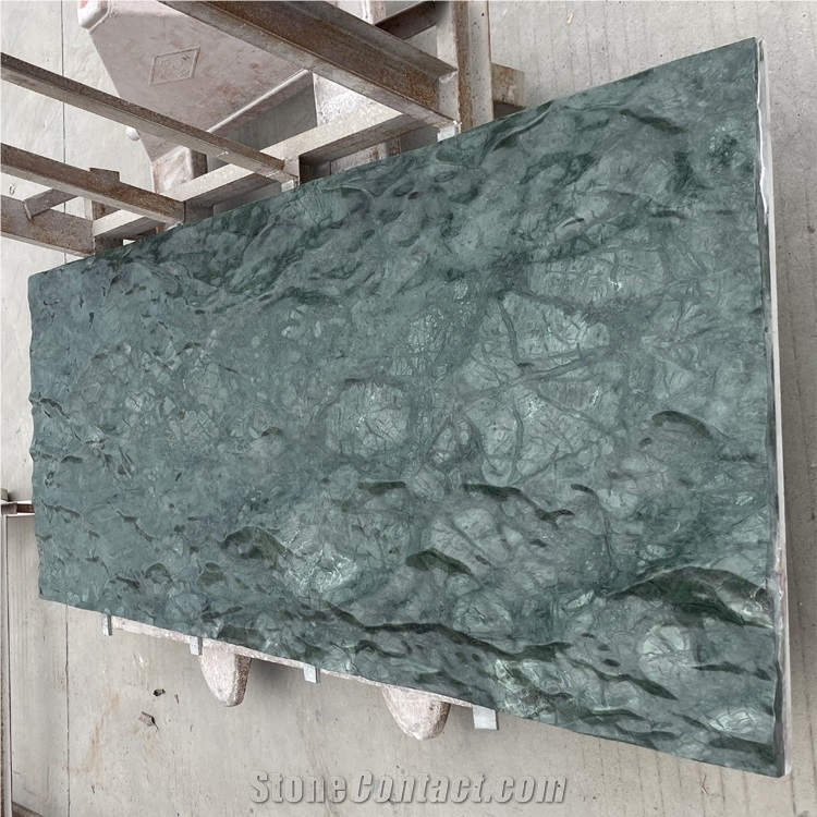 Green Marble Spray Wave CNC Carving Art  Background Wall