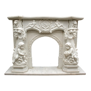 Hand Carved Baby Natural Stone Fireplace Mantel On Sale