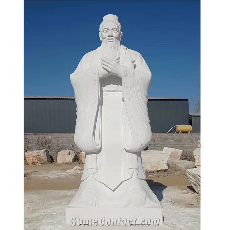 Hot Sale Life Size White Marble Confucius Statue 