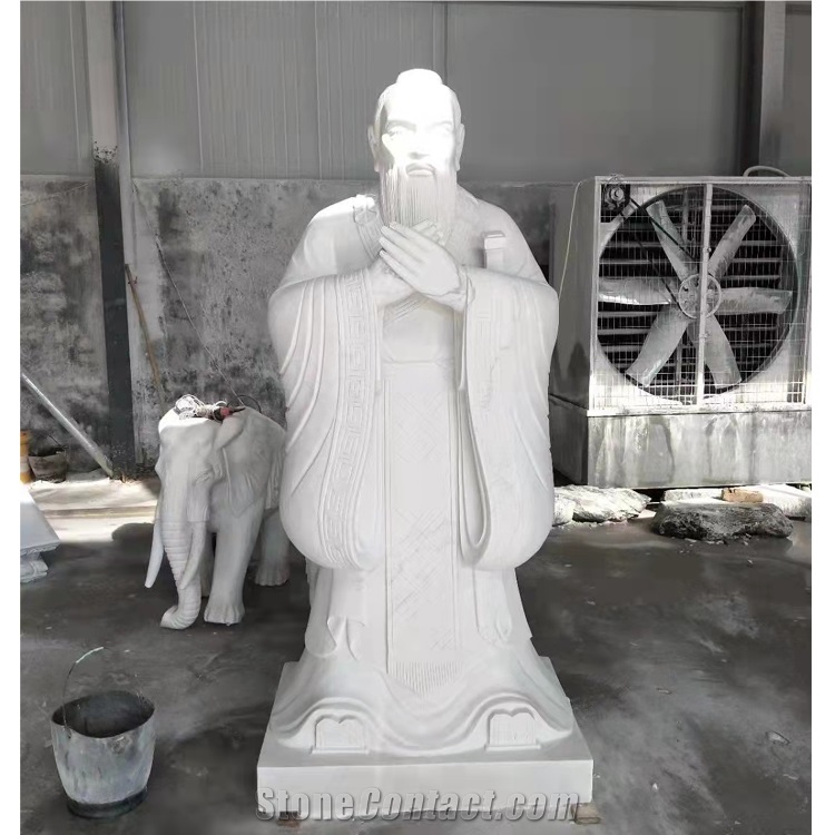 Hot Sale Life Size White Marble Confucius Statue 