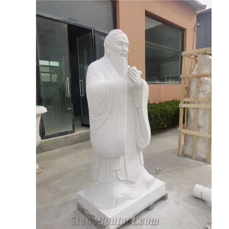Hot Sale Life Size White Marble Confucius Statue 