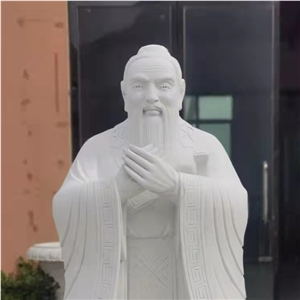 Hot Sale Life Size White Marble Confucius Statue 