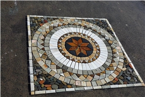 Outdoor Paving Round Multicolor Slate Patterns Tiles Mosaic Outdoor Paving Round Multicolor Slate Patterns Tiles Mosaic