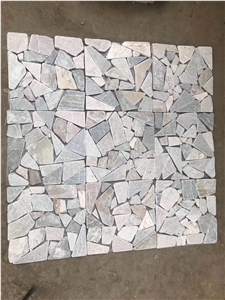 Outdoor Paving Round Multicolor Slate Patterns Tiles Mosaic 