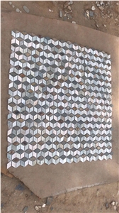 Outdoor Paving Round Multicolor Slate Patterns Tiles Mosaic 