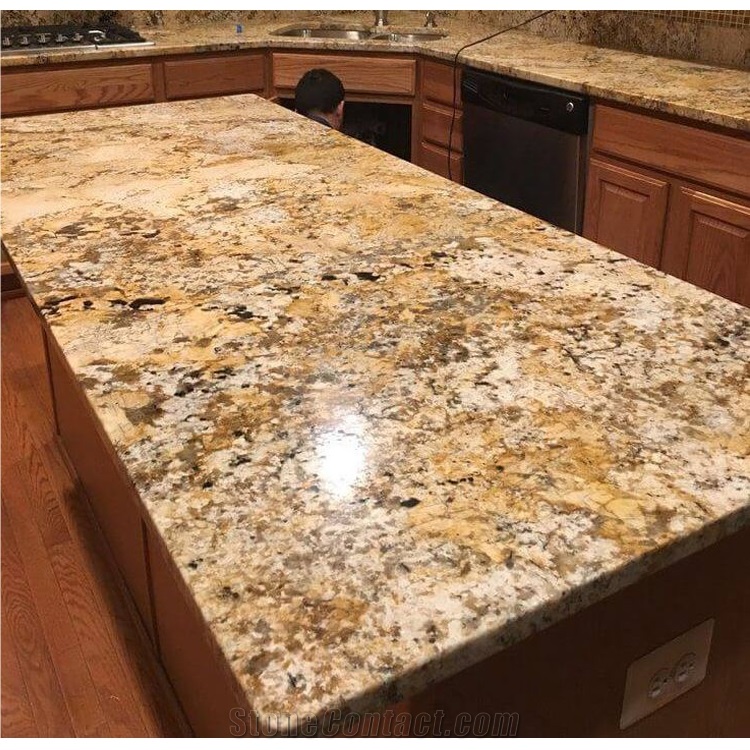 Polished Solarius Yellow Granite Slabs On Sales