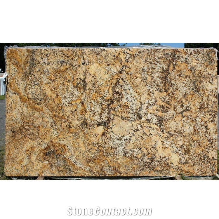 Polished Solarius Yellow Granite Slabs On Sales