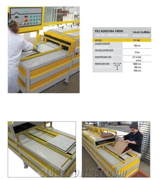 FF700 Toksel Dry Oven Machine For Meshed Mosaic Tiles