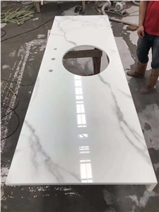 Artificial White Calacatta Marble Sintered Stone Bathtop