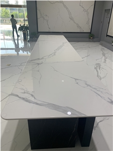  Bianco Calacatta Marble Sintered Stone Meeting Table