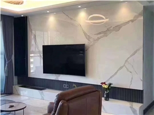 Bianco Calacatta Marble Sintered Stone Slab Walling Panel