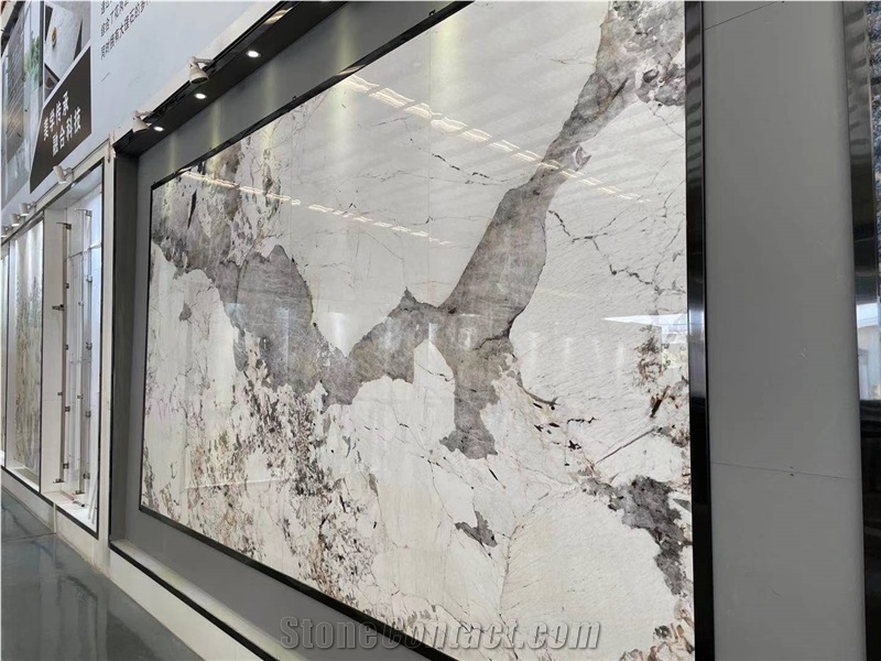 Engineered White Patagonia Granite Sintered Stone Tabletop